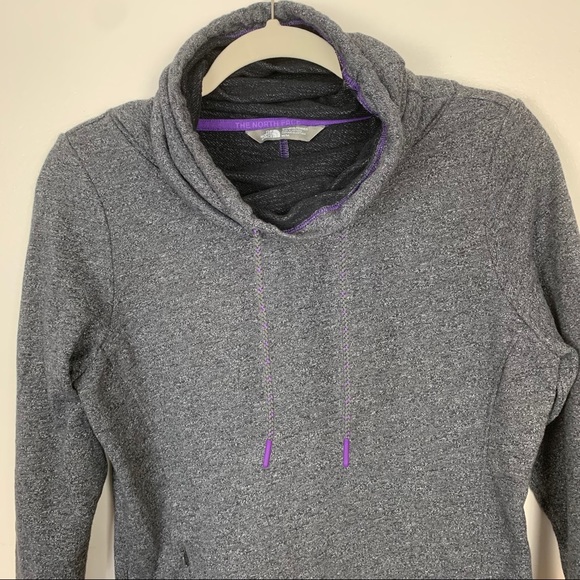 THE NORTH FACE Harmony Park Pullover Gray w/ Purple Size Medium - Picture 2 of 9